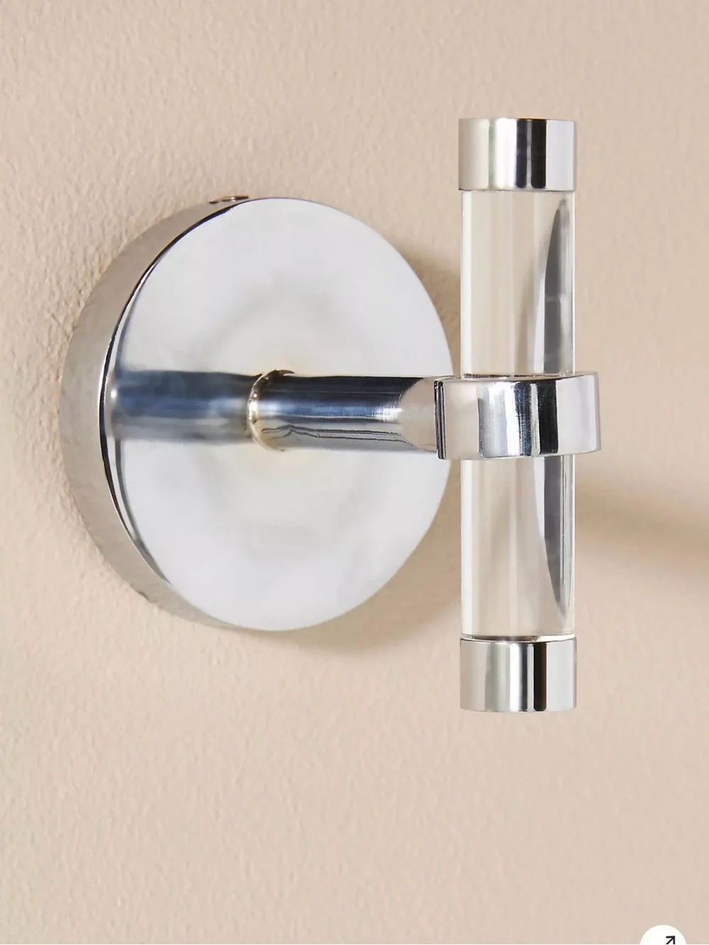 NEW Anthropologie Mikayla Lucite Bath Hook, Chrome